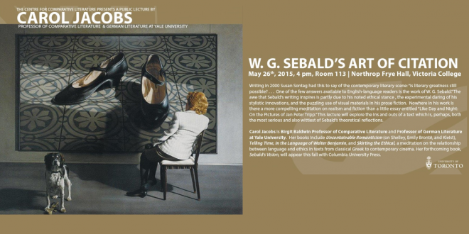 Lecture, May 26: Carol Jacobs: W. G. Sebald’s Art of Citation