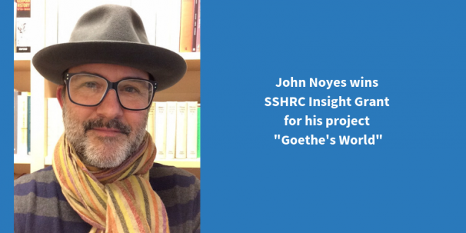 John Noyes wins SSHRC Insight Grant
