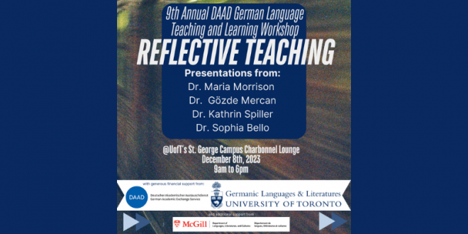 9th Annual DAAD German Language Teaching & Learning Workshop “Reflective Teaching”, Dec. 8th
