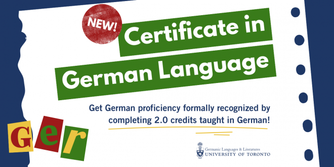 NEW! Certificate in German Language